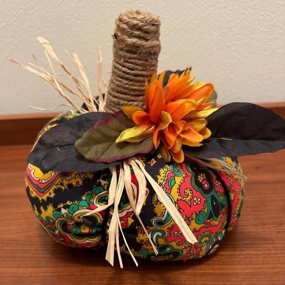 Handmade Stuffed Pumpkin Fall/ Thanksgiving Holiday Decor - Boho inspired - Picture 1 of 4
